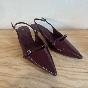Zara Women’s Size 10 Burgundy Slingback Heels